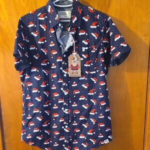 Free Planet Red and Blue Santa Hat Shirt